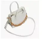 LIKE DREAMS Kenzie croc embossed chain mini tote satchel crossbody bag -WHITE