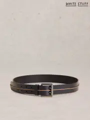 White Stuff Blue Raw Seam Leather Belt (F25088) | $81