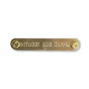 Custom 1/2" x 2 3/4" Small Raised Lettering Brass Dog Collar Name Tags.