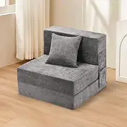 LIVACTI Folding Sofa Bed, Convertible Sleeper Chair with Pillow, High Density Memory Foam Fold Out Couch, Lazy Sofa for Living Room/Dorm/Guest Room/Home Office