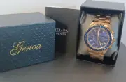 Lustro Stella Genoa Finest Blue CZ Multi-function Quartz Movement Watch ION...