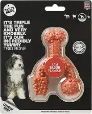 Tasty Bone Nylon Trio Bone Bacon Dog Chew Toy Small