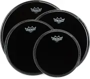 Remo Ambassador Ebony 4-piece Tom Pack - 10/12/14/16 inch (2-pack) Bundle