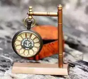 Antique Nautical Brass Table Clock Desk Clock Desktop Maritime Clock Gift 4.5"