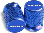 VLOZDJOF Compatible with Kawasaki Ninja ZX-6R ZX 6 R 6R ZX6R 2009-2024 2025 Motorcycle Accessories CNC Vehicle Wheel Tire Valve Stem Caps Dust Covers(Blue)