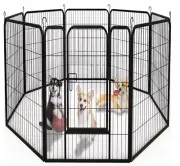 Dog Playpen 8 Panels Dog Fence Puppy Pen for Medium Small Dogs Indoor Outdoor