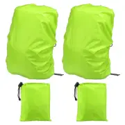 2 Pcs 40-50L Backpack Rain Covers with Drawstring Bag, L, Green Checkered