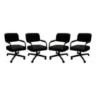 4 - Swivel Metal Caster Dining Chairs - M-110 Style