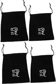 TOVINANNA 2sets Hotel Hair Dryer Bag Drawstring Travel Storage Bag for Hair Blower Organizer Black for Organizing Styling Tools 2pcs*2
