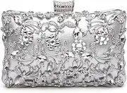 [GESU] Womens Beaded Crystal Clutch Rhinestone Evening Bag Wedding Bridal Prom Purse.