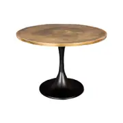 SSH COLLECTION Cafe 61cm Wide Round Coffee Table - Black Base with Brass Top
