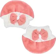 FRCOLOR 2pcs Girls Fleece Dry Hair Cap Bath Cap Drying Towel for Quick Hair Drying and Care