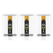 3x Lemon & Lime 2.75L Keep Fresh Storer Food Container Rectangle Storage w/ Lid