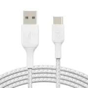 Belkin BoostCharge USB-A to USB-C Braided Cable 2m Universal Compatible - White