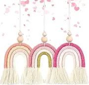 Frienda 3 Pieces Boho Rainbow Car Charm Essential Oil Diffusers for Car Cute Air Fresheners Handmade Hanging Accessories Decor(Classic Style)