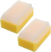 Generic 2pcs Sensory Training Device Hair Scrubber Hair Wash Scalp Scrubber Brushes for Hair Newborn Nail Brush and Sponge Yellow Plastic