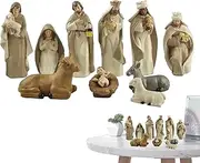 Nativity Figures Set Nativity Scene Figures Ornament for Celebrating the Birth of Jesus Christmas Nativity Figures Set Traditional Christmas Nativity Scene for the Desk, Window, Decoration,