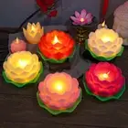 Romantic Love Mood Lamp Battery Operated LED Lotus Candles Buddha Table Lamps
