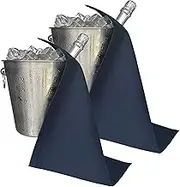 BOTTLECLOTHS - Catering Collection, Bottle Cloths for Ice Buckets, Polycotton, 42 cm, Corner Hole, Stitched Circle (Navy, Pack of 2)
