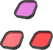 3 in 1 Camera PC Lens Filter Set for Go-Pro Hero 9 Black Camera Waterproof Case