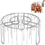 Air Fryer Rack: Streamlined Skewer Racks | Grill Rack for BBQ Skewer | Stainless Heat Resistant Vertical Stand for Meat, Fish, Vegetables, Camping,