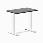 Desky Fixed Height Mini Dark Bamboo Desk 800x500mm White Frame