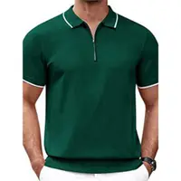 在飛比找ETMall東森購物網優惠-2023夏新款男士時尚拉鏈休閑短袖針織Polo衫zip sh