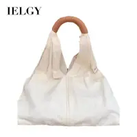 在飛比找蝦皮商城優惠-IELGY 簡約素色藝文帆布女包 手提包休閒布袋 大容量托特