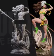 1/24 Resin Fantasy Warrior Girl Unassembled Unpainted 4614