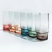 Saludi High ball glasses - multi-colored set of 6