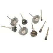 9pcs/Rotary Steel Wire Brush Drill Attachment Cup Wheel Set Tool Rust Removal