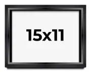 15x11 Shadow Box Frame Black | 1.25 inches Deep Real Wood Contemporary Shadowbox