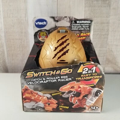 VTech Switch and Go Hatch and Roar Egg Velociraptor Racer - Transforms 2 In 1