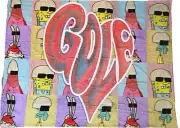 SpongeBob GOLF Throw Blanket 40” x 50” Soft Touch NEW