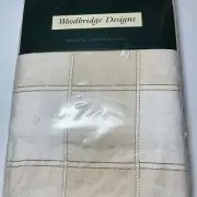 WOODBRIDGE DESIGNS TABLECLOTH CREAM & LIGHT TAN 52" X 70" OBLONG NIP