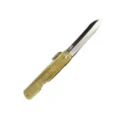 HIGONOKAMI Folding Knife Bamboo Leaf Blade White Steel Brass Made in Japan