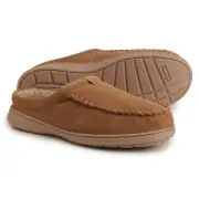 SALE CLARKS MEN’S FAUX FUR-LINED SCUFF SLIPPERS SUEDE CINNAMON SIZE 10 $58 LIST