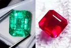 Loose Gemstone Natural Emerald & Ruby 8 to 10 Ct Mixed Pair Certified RM194