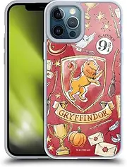 Head Case Designs Officially Licensed Harry Potter Gryffindor Pattern Deathly Hallows XIII Gel Case [Military Grade Protection] Compatible with Apple iPhone 12 Pro Max