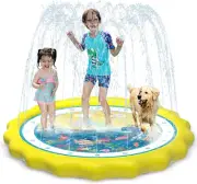 Kids Sprinklers for Outside, Splash Pad for Toddlers & Baby Pool 3-In-1 60" Wate