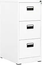 3-Drawer File Cabinet, Locking File Cabinet for Home Office A4-Size/Letter-Size/, 46x62x102.5 cm White