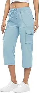 [Gopune] Women's Hiking Cargo Capris Pants Lightweight Quick Dry Outdoor Athletic Casaul Pants with 6 Pockets