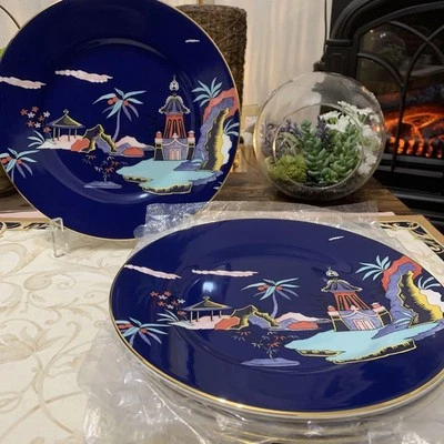 Wedgwood Blue Pagoda Wonderlust 21Cm Cake Plate