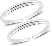 [Parnika] 925 Simple Yet Elegant Silver Toe Rings (Leg Finger Rings) in Pure 92.5 Sterling Silver for Women | with Certificate of Authenticity | Chandi Bichiya |