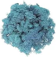 uxcell Preserved Reindeer Moss, 7oz Fake Moss for Crafts Artificial Dried Moss for Decoration Terrariums Potted Plants, Sky Blue