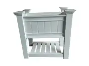 Hamptons PVC Raised Planter Box with Stand Polymer Outdoor Indoor Flower White