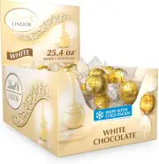 LINDOR White Chocolate Candy Truffles, White Chocolate Candy with Smooth, Meltin