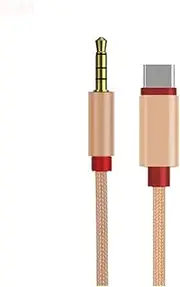1M USB C to 3.5mm Audio Adapter Type C to Headphone Aux Jack Dongle Cable Cord Compatible with iPhone 15 Pro Max/15 Pro/15 Plus, iPad, Galaxy S23 Ultra, Pixel 7 (Gold)