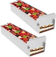 2Pcs Rectangle Cake Mold Non Stick Aluminum Alloy Pan Cake Baking Tray Heat Resistant Cheesecake Dessert Baking Mold