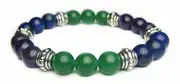 Crystal Gemstone Bracelet - Handcrafted - Natural Amethyst, Aventurine and Lapis Lazuli 8mm